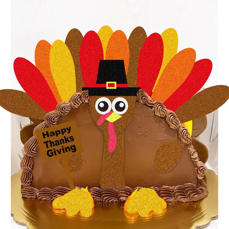 DiDida Thanksgiving Turkey Cake Topper - Happy Thanksgiving for Parties - Image 3